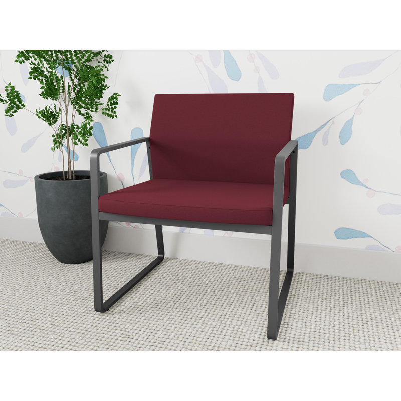 Chaise d'invité surdimensionnée Gansett, Anthracite, Tissu vin ouvert