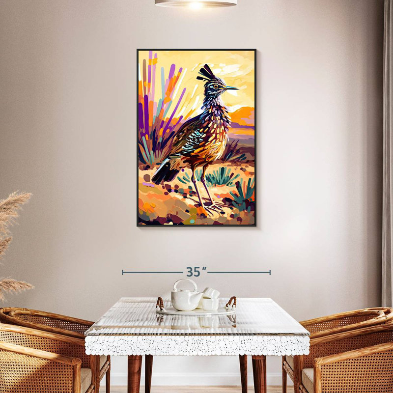 Roadrunner du désert, Cadre flottant noir, 29 po x 43 po