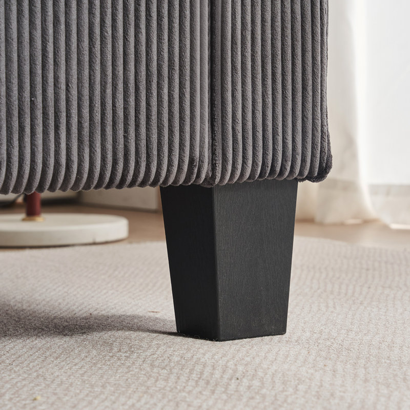 84'' Upholstered Sofa, Black