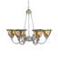Lustre 6 lumières 32 "de large Begonia