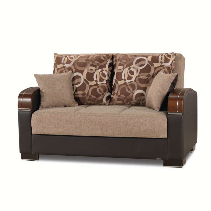 Causeuse convertible avec rangement Primenest, Polyester brun