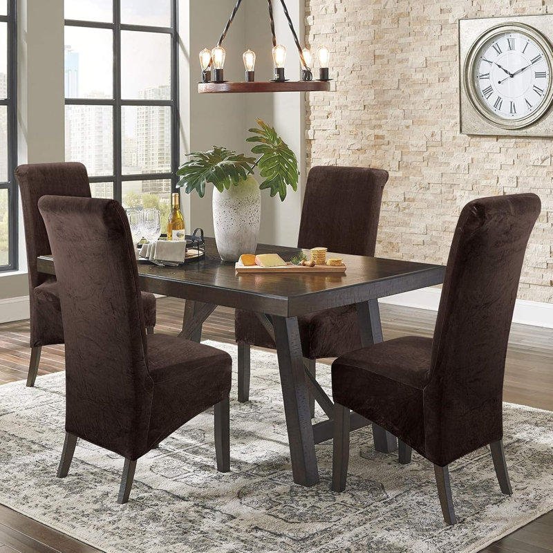 Polyester Box Cushion Dining Chair Slipcover