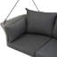 Balancelle de véranda avec cordes, chaise de 51,9 po imperméable et ensoleillée, siège à quincaillerie, matériau tissé noir, hauteur réglable confortable