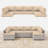 14-Piece Outdoor 4" Replacement Cushion Set Seat/Back Cushion (Set Of 6 Cushion , 6 Backrests , 2 Coner Cushions)-105682502