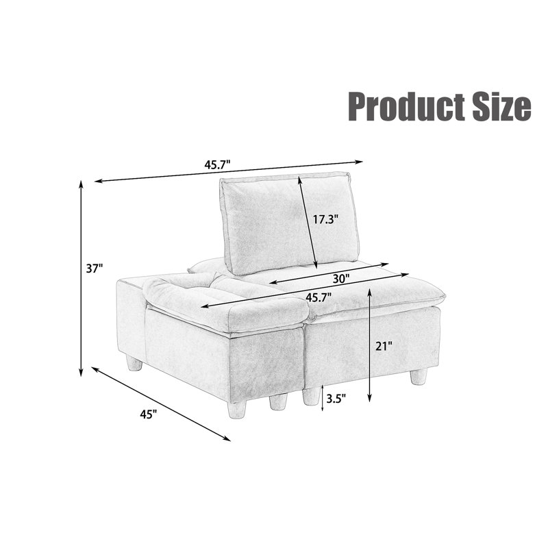 44.29" Single Sofa, Beige