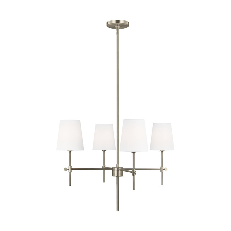 Baker 4 - Light Chandelier, Satin Brass, 18.13" H x 26" W x 26" D, No