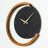 Elegant Decorative Metal Wall Clock, 19.0 x 19.0 inches | 100% Steel with 1.2 mm Thickness, 100% Wooden Frame with 0.7 inch Thickness | Silent Mechanism, Black & Walnut Color | Perfect for Home or Office Decor