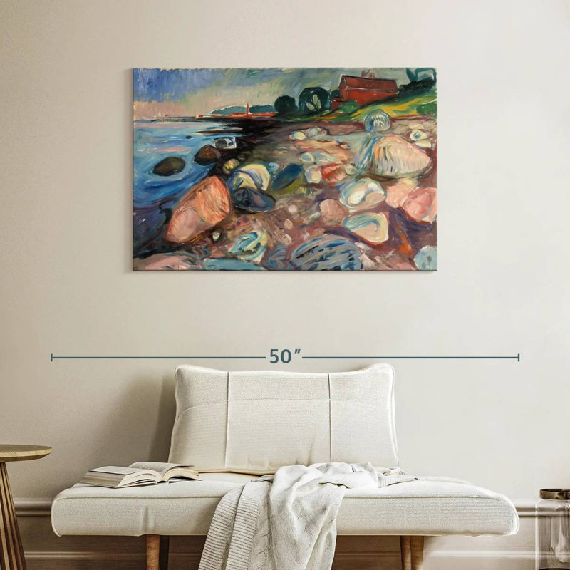 Avery Shore With Red House, H 26 po x l 39 po