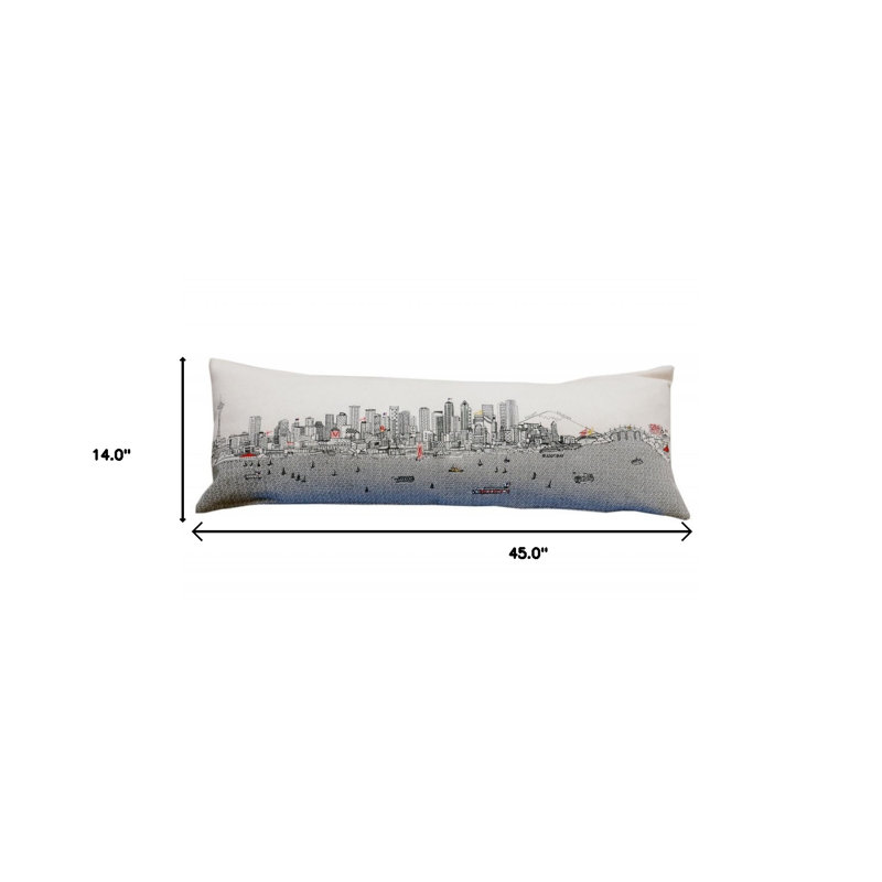 Coussin lombaire 14 "x 35" Seattle, 14 po x 45 po, Crème