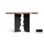 Oak Rectangular Wood Top Dining Table with Steel Base