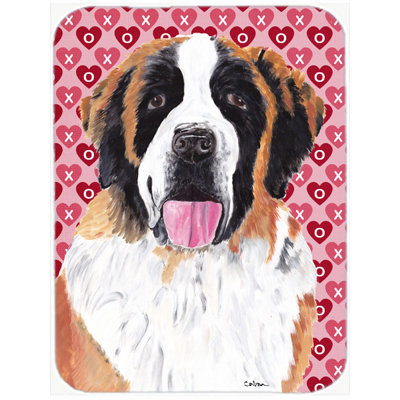 Planche à découper en verre st bernard caroline Valentine Hearts