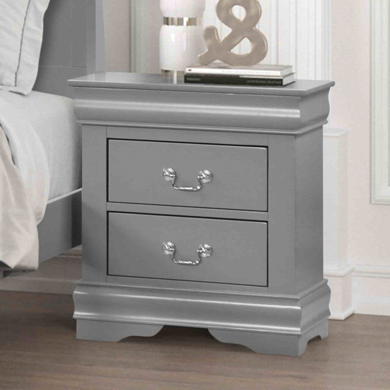 Table de chevet transitionnelle en bois massif 1pc