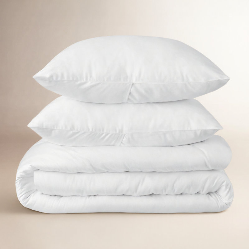 Ensemble de housse de couette en coton certifié égyptien 3 pièces Abode, Blanc, Grand