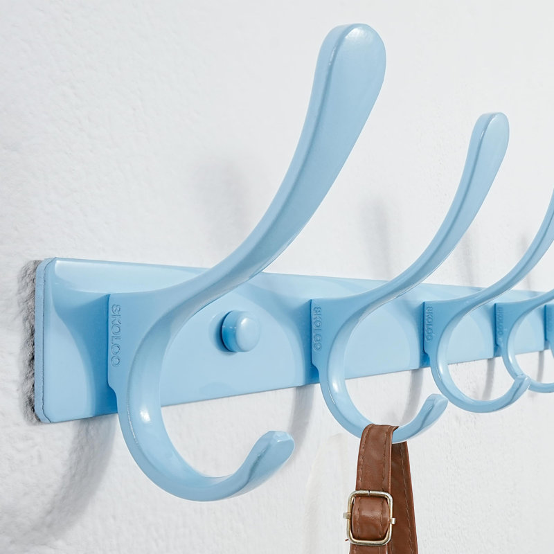 Stainless Steel Wall Mounted Required 10 - Hook Wall Mounted Coat Rack, Blue
