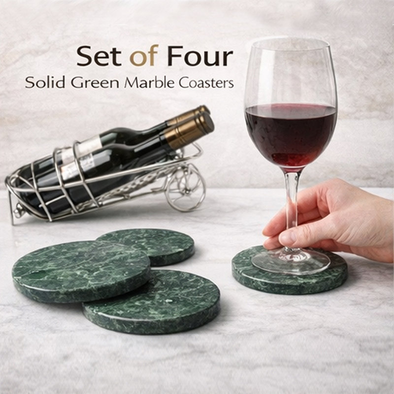 Marble Round 4 Piece Coaster Set