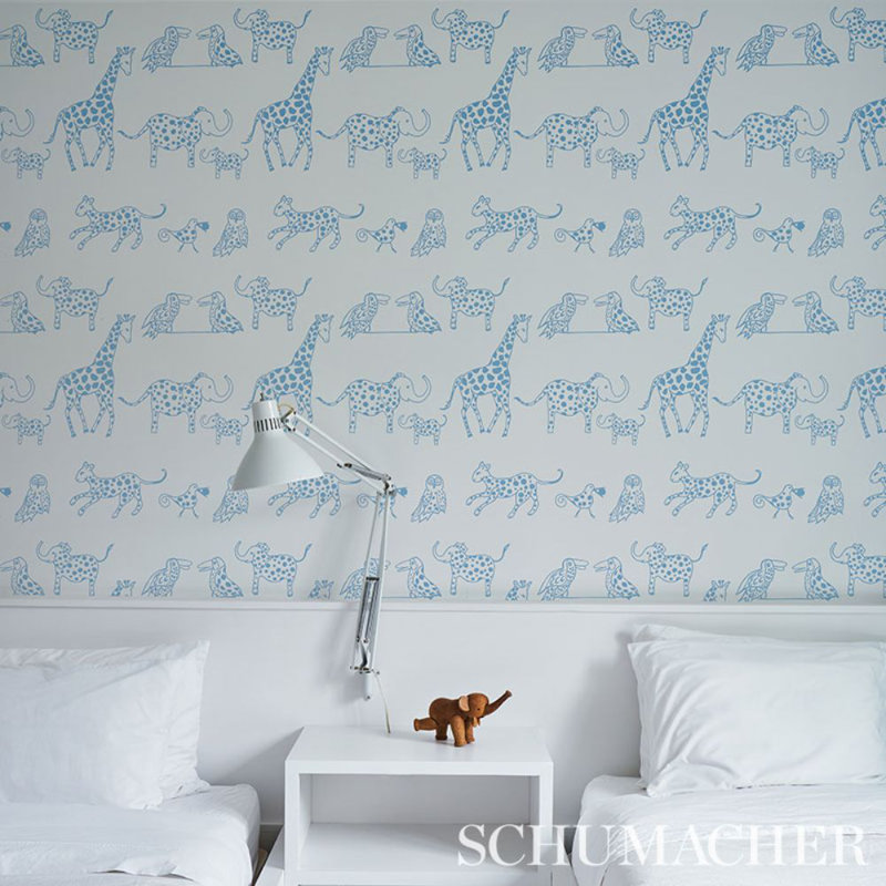 Jungle Jubilee Wallpaper, Blue