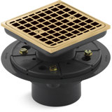 Clearflo Square Design Tile-In Shower Drain with Reversible Collar, 2" and 3" PVC Connection