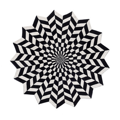 Round Clavin Abstract Flat Weave 200cm X 200cm Area Rug