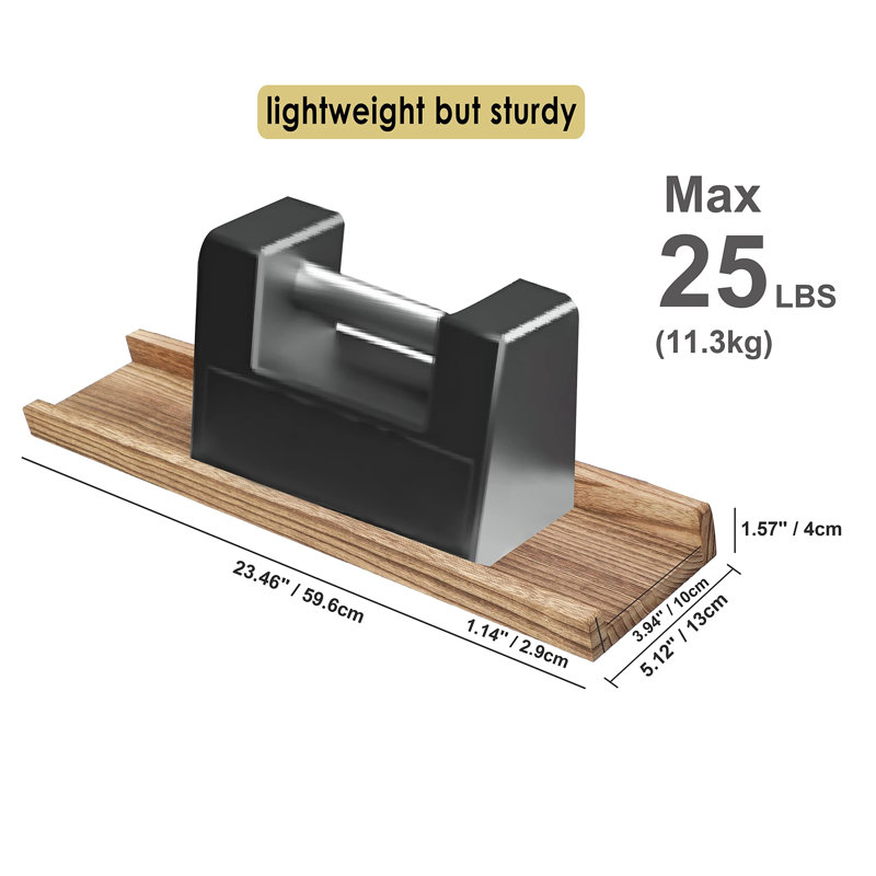 Akbez Wood Floating Shelf, 4.00cm H x 59.60cm W x 13.00cm D