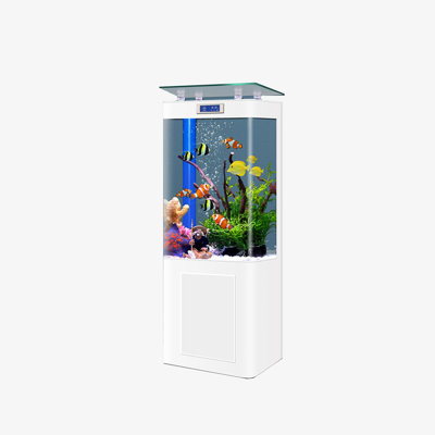 15.75"Medium-sized black-bottomed filter-attached floor fish tank
