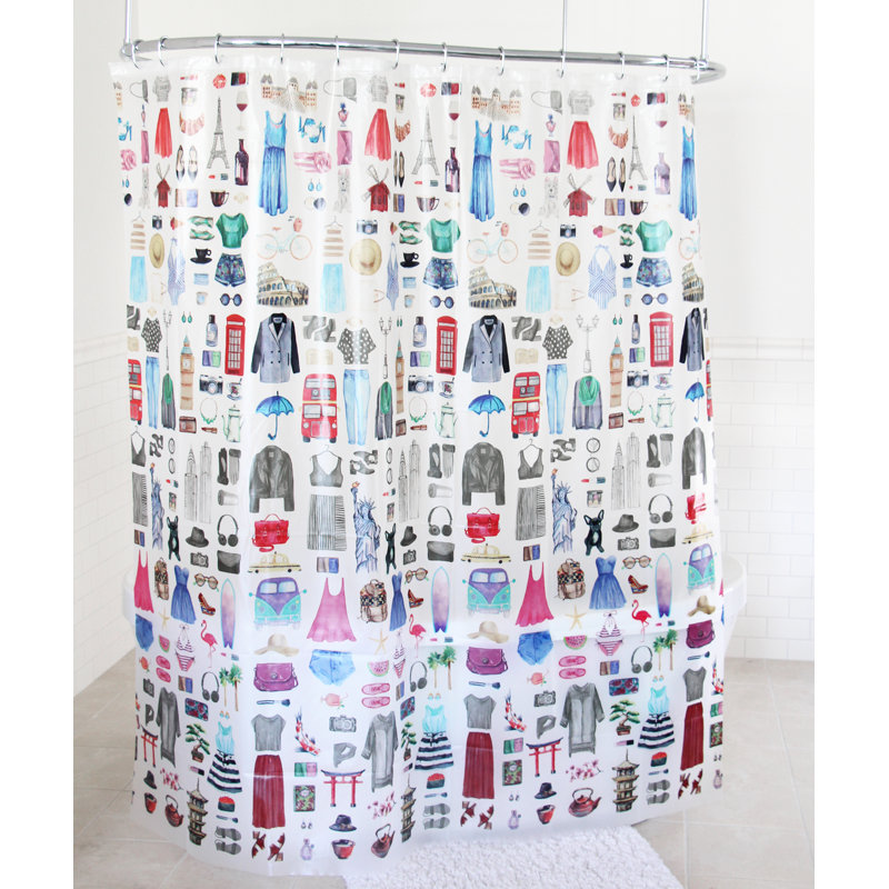 Rideau de douche simple travel glamour Chacon