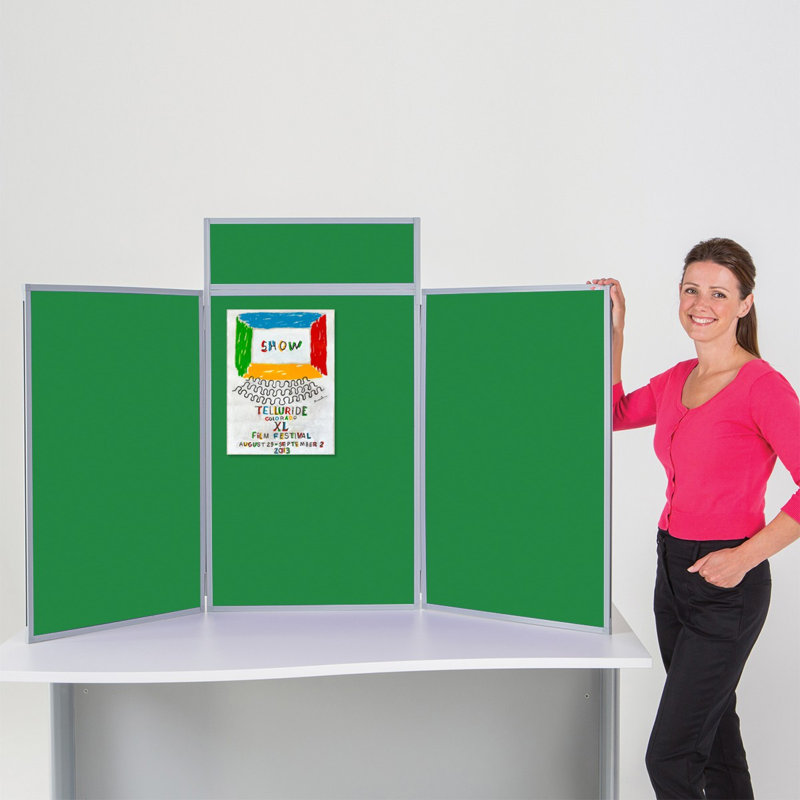 Free-Standing Reversible Bulletin Board 110cm H x 180cm W, Emerald