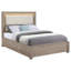 Lit Keno, tête de lit tapissier à DEL, 4 tiroirs de rangement, brun-108977107
