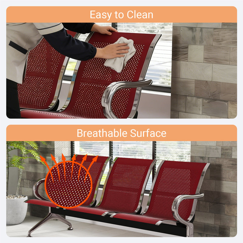 Chaise pour salle d'attente Kinfant, Rouge
