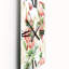 Horloge murale flamants roses avec fleurs et feuilles tropicales-2138428794