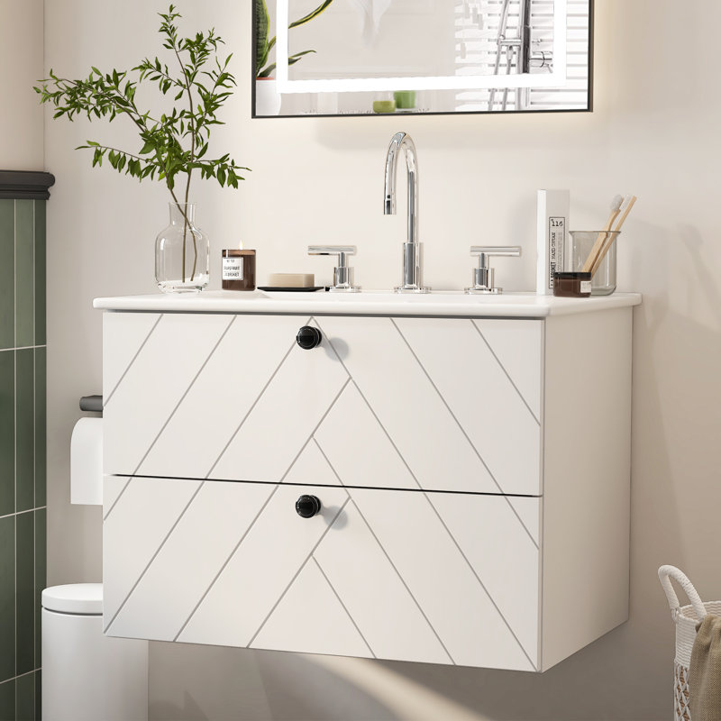 Meuble-lavabo simple 24 po avec comptoir en céramique, 24"