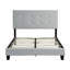 Structure de lit plateforme tapissier en gris, lit double avec tête de lit, support de lattes en bois stable, sommier, base facile à assembler, sans sommier, lit gris avec limite de poids de 600 lb, ressort requis,