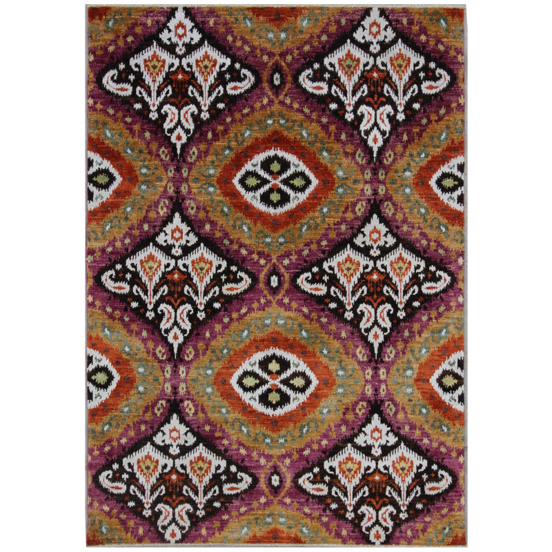 Geometric Hand Knotted Area Rug, Rectangle 119 x 176cm