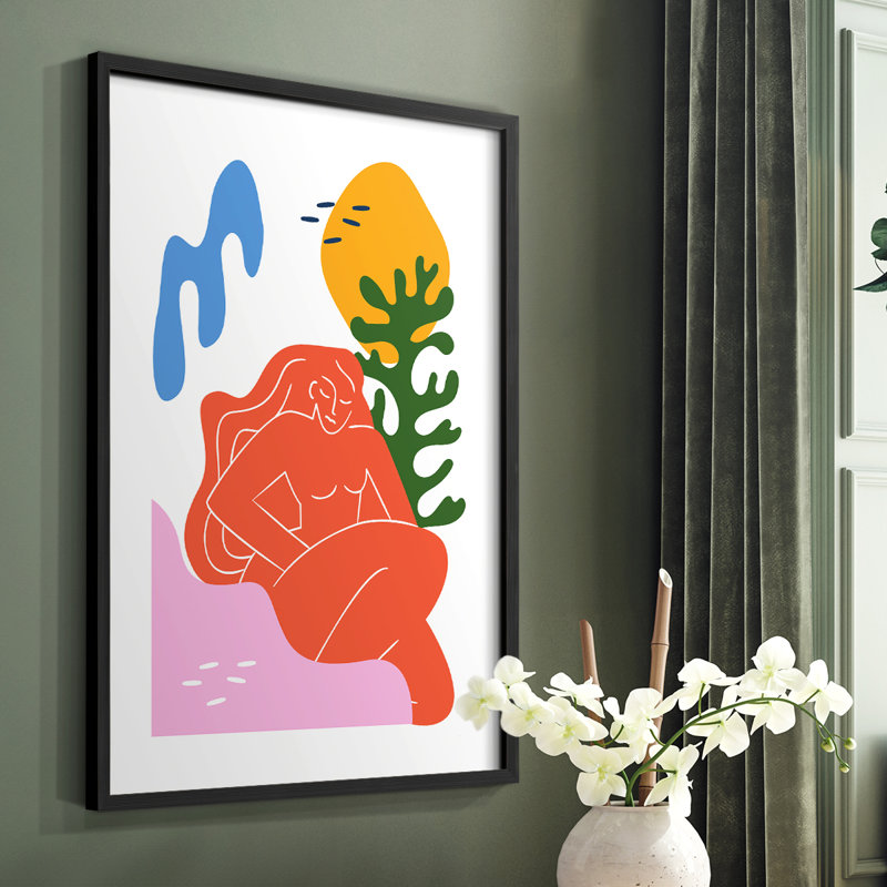 Matisse CDXLIX, reproduction encadrée - bois massif, Cadre simple noir, H 14 po x l 11 po