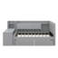 Lit de jour simple tapissier avec tiroirs, tablettes, armoires rabattables et table d'appoint-121614059
