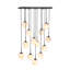 Luminaire suspendu linéaire 13 lumières Nightfall - Noir