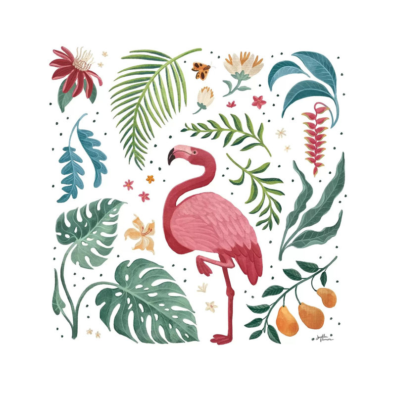 Jungle Love VI White by Janelle Penner - Wrapped Canvas Painting, 66.04 cm H x 66.04 cm W x 1.91 cm D