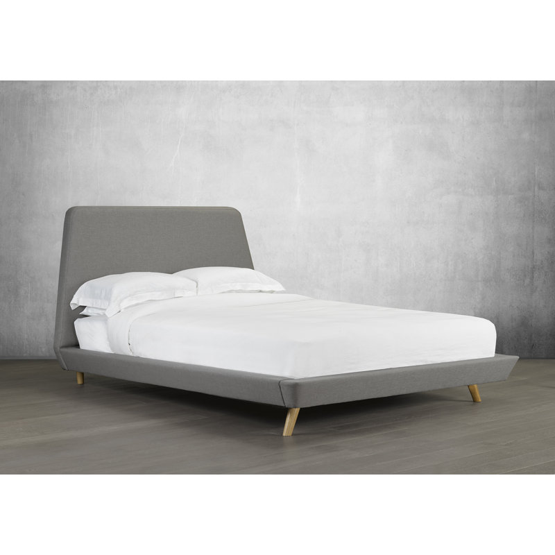 Lit plateforme en tissu d’ameublement Broughton, Double, Espresso