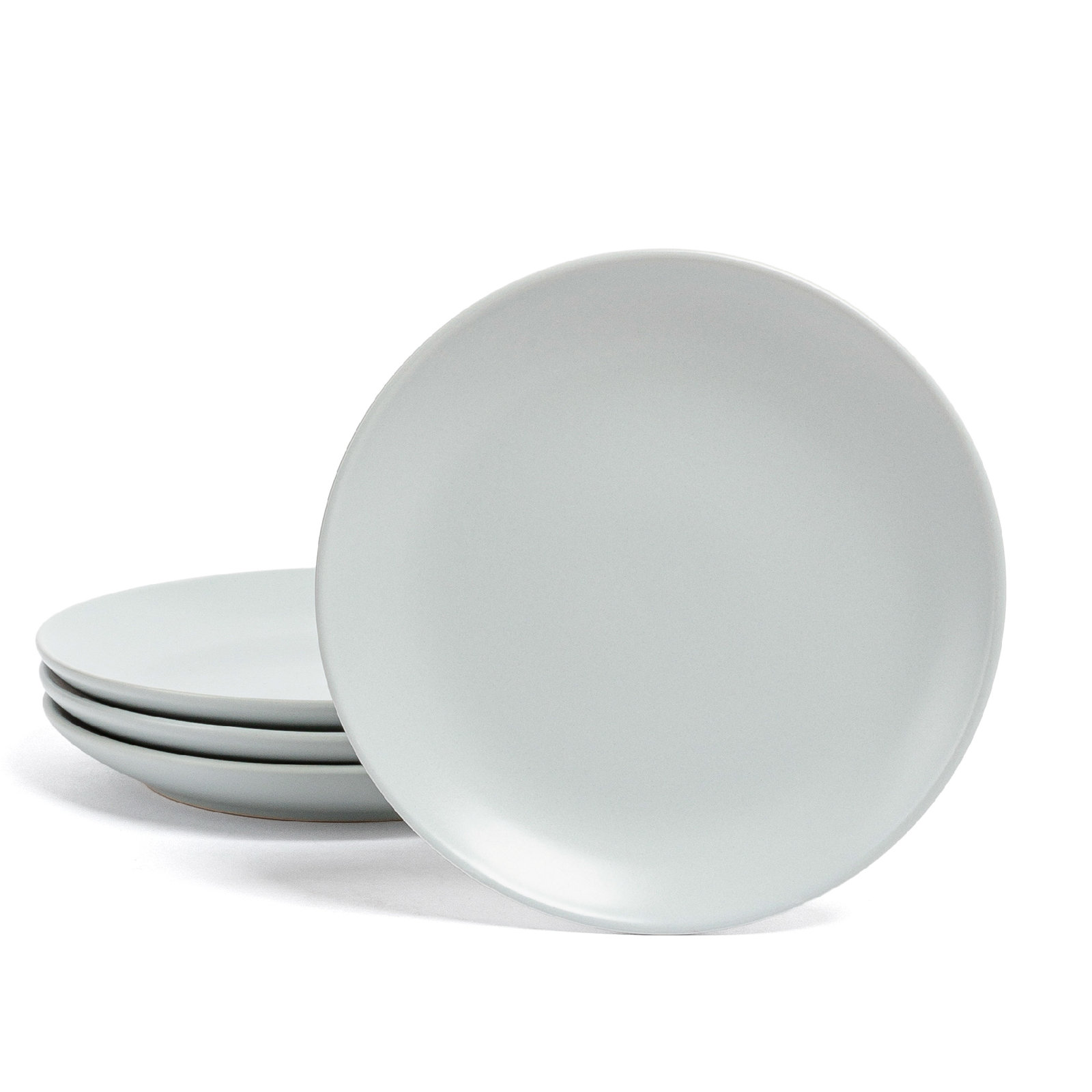 Over&Back Coupe Semi Hand-Finished Stoneware Appetizer Plates, Light Blue