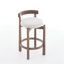 Ensemble de 2 tabourets de comptoir pivotants pour îlot de cuisine - Chaises de bar modernes de style Mid-Century avec dossier, assise de 26 pouces de hauteur, structure en bois massif et revêtement en lin doux