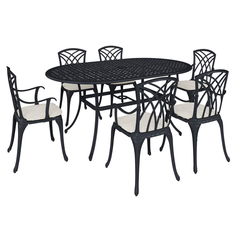 Dante 6 - Person Patio Dining Set with Oval Table , Cushions Included