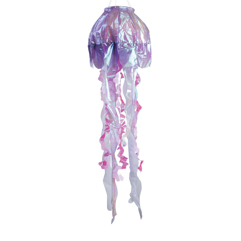 Manche à air en méduse irisée 3D, H 44 po x l 12 po, Mauve