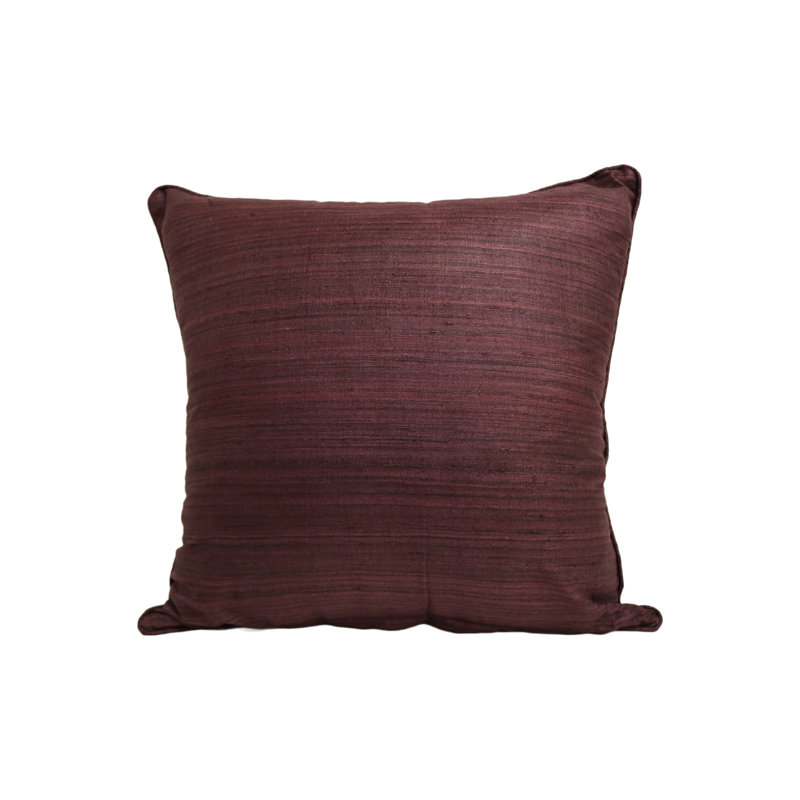 Raw Silk Pillow 18", Dark Brown