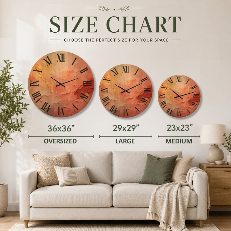 Grande horloge murale moderne en bois - Gradient Grace Artistry, Medium