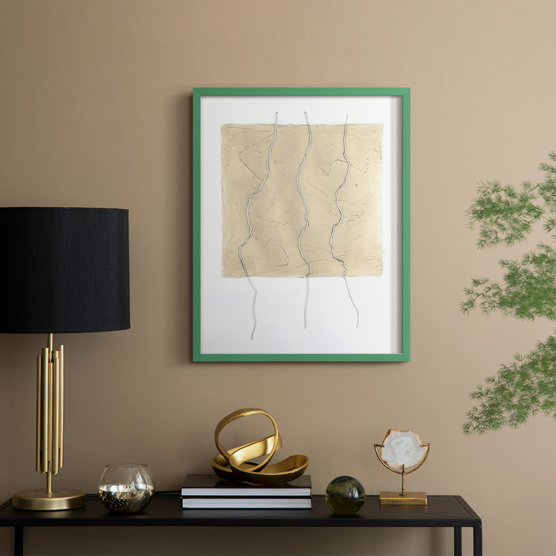 Divided Plot I Framed Print - Solid Wood, 30" H x 24" W, Green