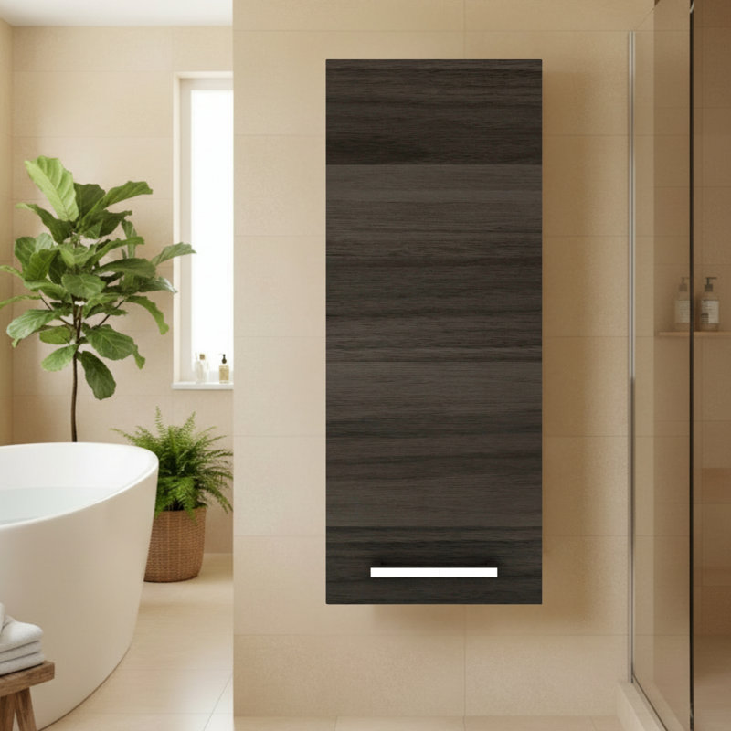 Silhouette 12" W x 30.25" H x 4.64" D Wall Mounted Bathroom Cabinet, Zambukka