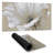White abstract wild flower - 15.75"x31.50" Desk mat