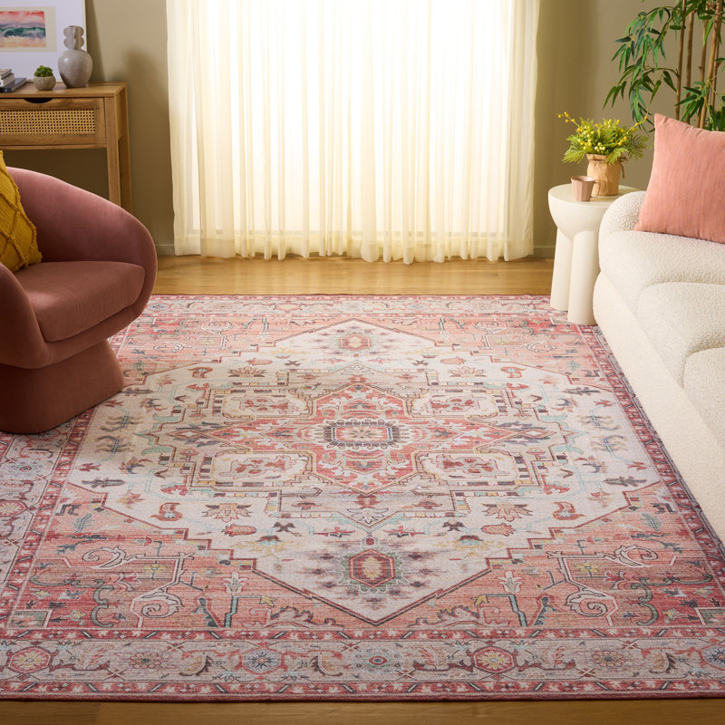 Tapis rouge clair / beige Arizona 913, Rectangle 8 pi x 10 pi