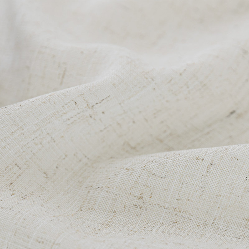 Toyoko Linen Blend Semi-Sheer Back Tab Curtains, Natural, 60" W x 96" L