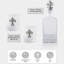 Glass Whiskey Decanter Fleur de Lis with Pair of Glasses