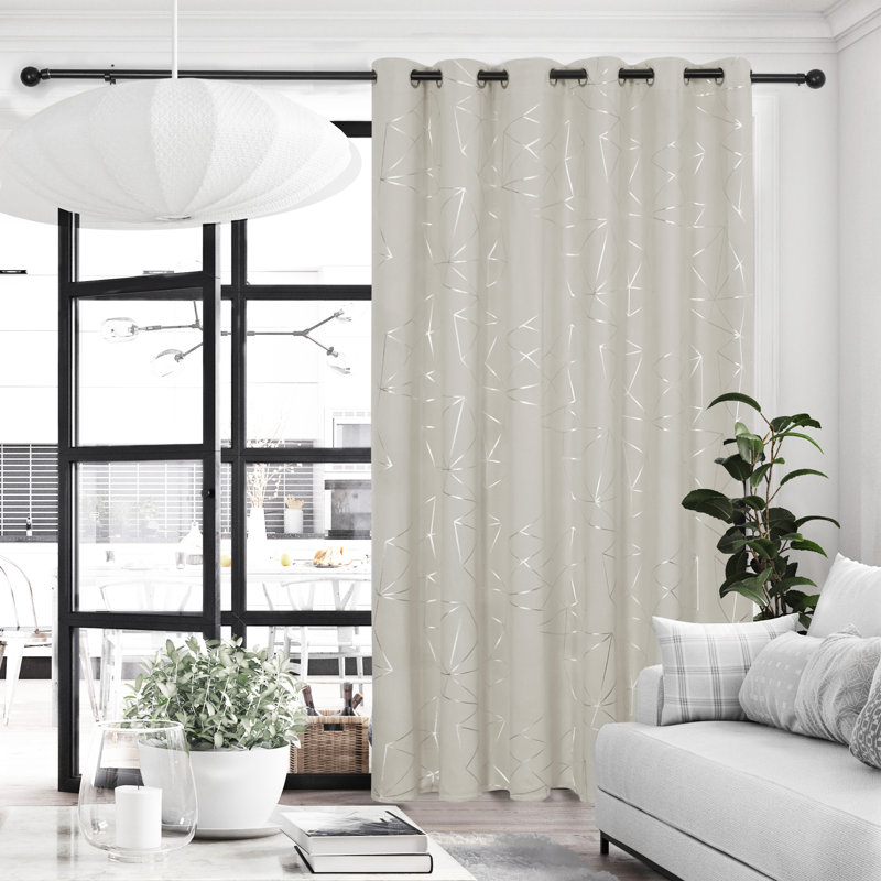 Karpenko Polyester Curtain, Light Beige, 52" W x 72" L